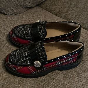 Torrid Betsy Johnson plaid loafers wide width